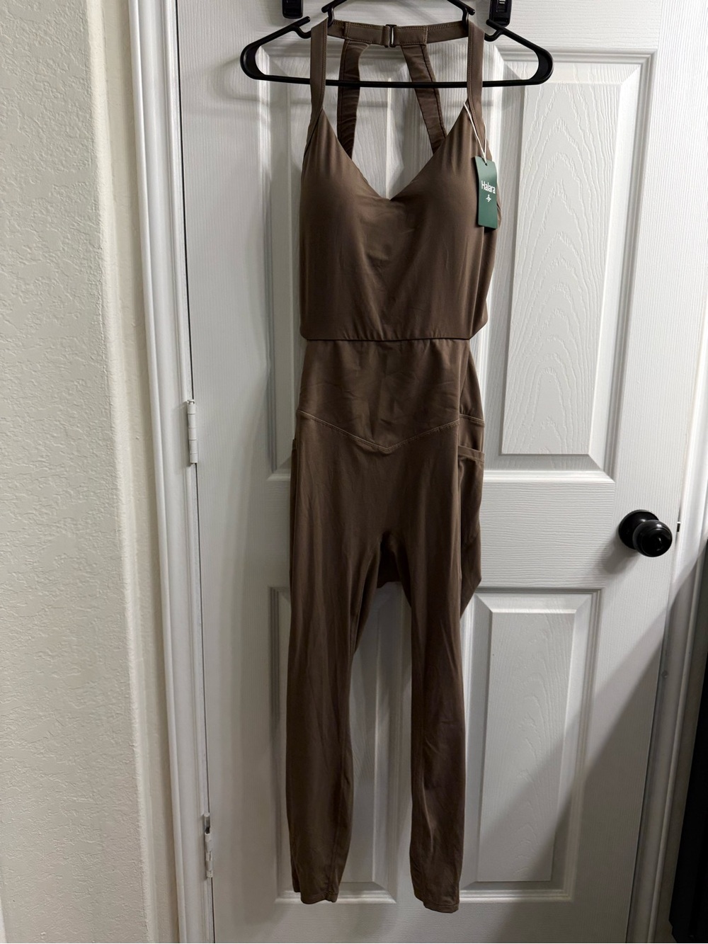 HALARA Brown Halter athletic Jumpsuit